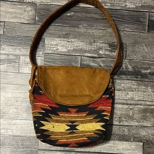 Boho Chic Crossbody Bag in Brown and Multicolor